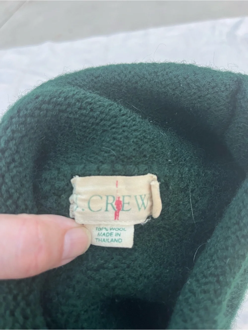 Vintage J Crew Wool Mock Turtleneck Sweater, Green, Size XL